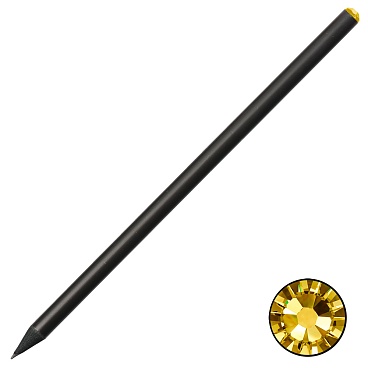 Карандаш чернографитовый Brunnen Style, инкрустирован кристаллом, 18 см, черный Желтый - 5